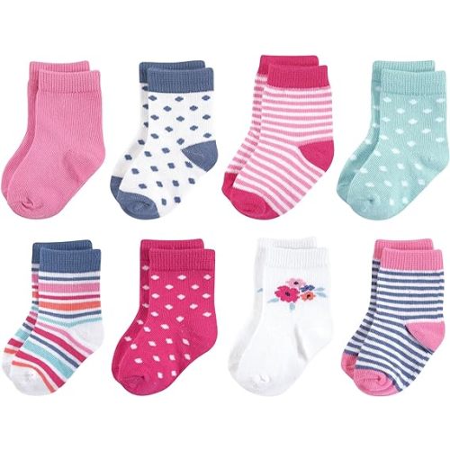 Touched by Nature Unisex Baby Organic Cotton Socks - 0-6 Months - Garden Floral