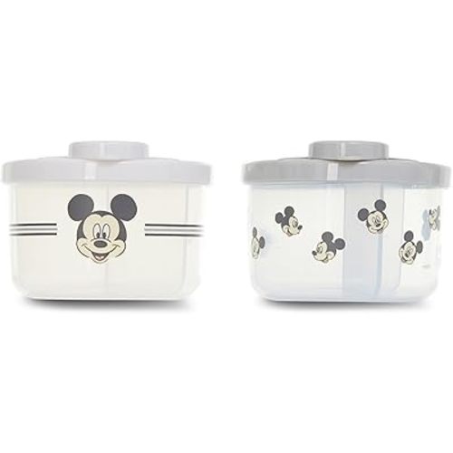 Disney Baby 2 Pack Formula Dispenser with Snap-On Lid for On-The-Go Feedings,Milk Powder Dispenser for Traveling with Infant, (Mickey Mouse, Minnie Mouse, Winnie The Pooh) 2 Pack
