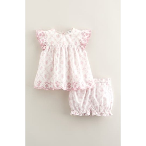 Scalloped Gingham Check Cotton Top & Bloomers, 6M