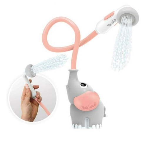 Yookidoo Elephant Baby Bath Shower Head. A Water Spout for Tub & Sink - for Newborns, Infants & Toddlers (Pink)