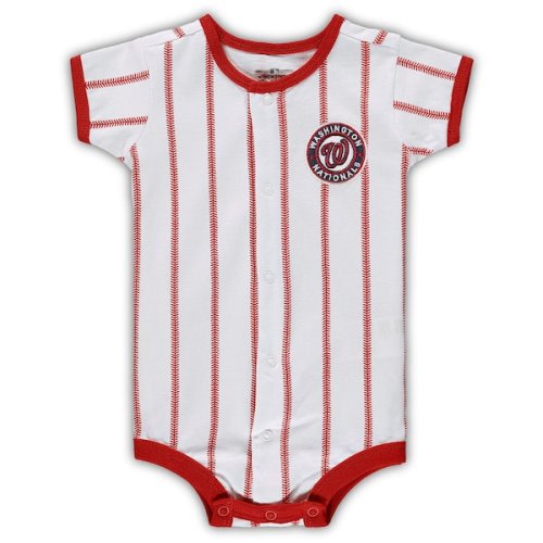Newborn Washington Nationals White/Red Power Hitter Short Sleeve Bodysuit