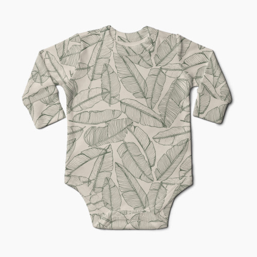 Goumi Kids x Babylist Printed Long Sleeve Bodysuit - Banana Leaf, 0-3 M