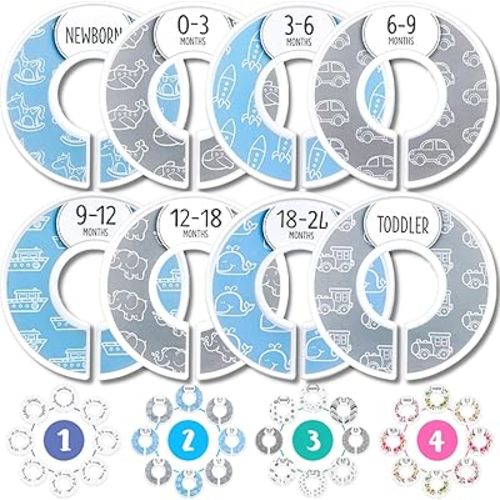 Eli with Love Baby Closet Dividers (Baby Blue) – Set of 8 Baby Closet Size Dividers for Boys – Ideal Baby Clothes Dividers for Closet – Helps Organize Nursery Closet Hangers by Size/Age