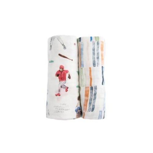 Little Unicorn Deluxe Muslin Swaddle Blanket - Home Run - 2pk