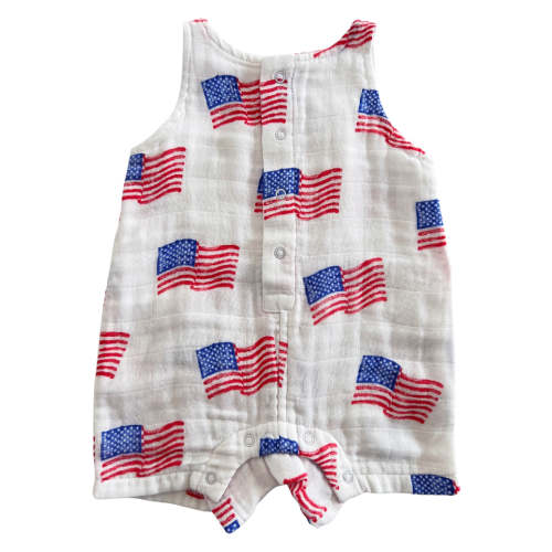Muslin Shortie Romper, American Flag