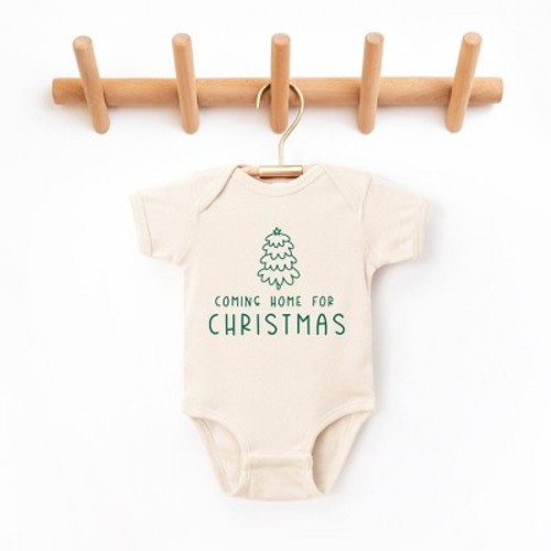 The Juniper Shop Home For Christmas Baby Bodysuit, Color: Natural, Size: 24 months
