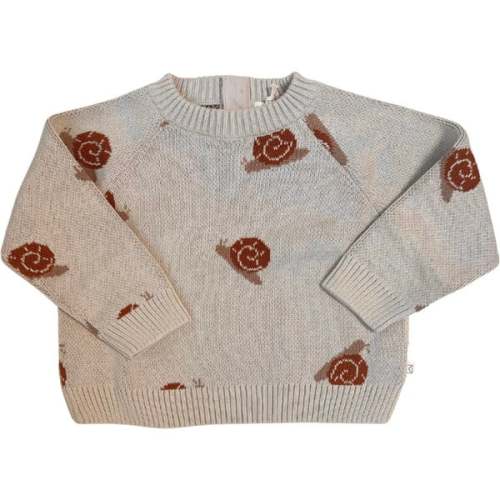 Organic Snail Knit Sweater, Oatmeal - Dear Hayden | Maisonette