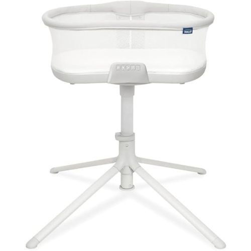 HALO BassiNest Soothing Swivel Sleeper 3.0S – Over-Bed Baby Bassinet with 360 Rotation, Adjustable Height, Breathable Mesh, Calm Sounds & Vibrations, Safe Close Sleeping, Lowering Wall for Easy Access