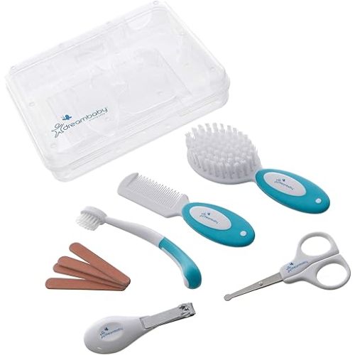 Dreambaby Essential 10pc Baby Grooming Kit, Newborn Safety Care Set with Brush, Comb, Toothbrush, Nail Clippers, Nail Scissors, Emory Boards and Storage Case