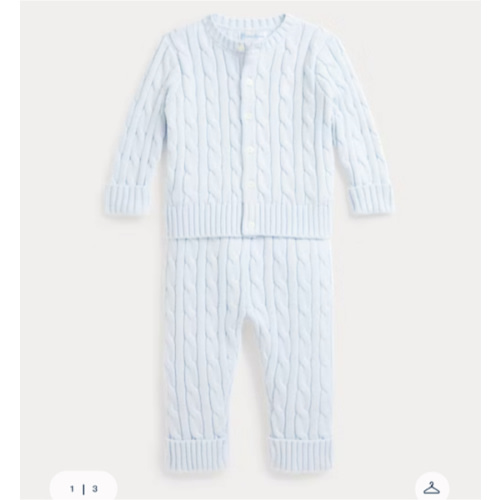 Cable-Knit Cotton Cardigan & Pant Set