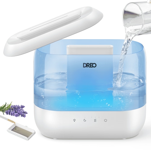 Dreo Humidifier for Bedroom, 4L Cool Mist Top-Fill Ultrasonic Humidifiers, Essential Oil Diffuser and Nightlight, 32H Runtime, 28dB Quiet Vaporizer Humidifier for Home, Baby Room, Touch Control