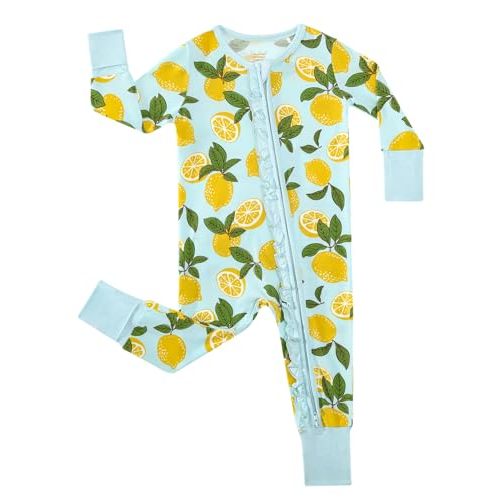 DREAMHALO Baby Girl Romper Long Sleeve Jumpsuit Infant Zipper Outfit Toddler One Piece Clothes, Viscose Made from Bamboo