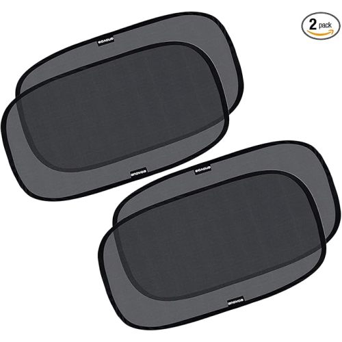 Enovoe Car Window Shade for Baby - (2 Pack) UV Protection Breathable Mesh Baby Window Covers - Sun Shade Blocker, Cling Windows Cover - Glare Shield and UV Rays Protection for Your Child - XL 25"x16"