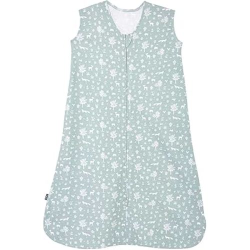 HALO Sleepsack, 100% Cotton Wearable Blanket, Swaddle Transition Sleeping Bag, TOG 0.5, Sage Woodland, Medium, 9-12 Months
