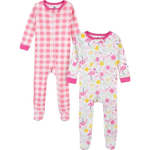 Gerber Baby Girls' 2-Pack Footed Pajamas