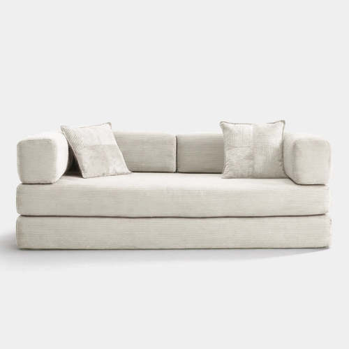 King Size Futon Sofa Bed Corduroy Convertible Lazy Sofa Upholstery Compression Couch – Trroec