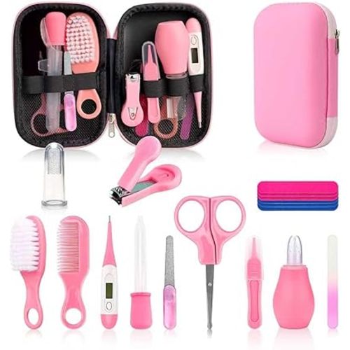 Baby Nail Trimmer Electric,Baby Nail Clippers, 6 in 1 Baby Nail File,Nail File Baby Grooming Kit Manicure Set for Toddler or Adults (Pink 18 in 1)