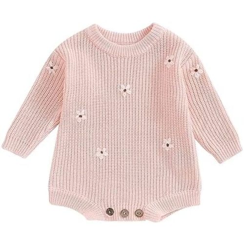 FYBITBO Baby Girl Boy Sweater Knit Oversized Pullover Sweatshirt Romper Onesie Warm Fall Winter Clothes Outfit Newborn