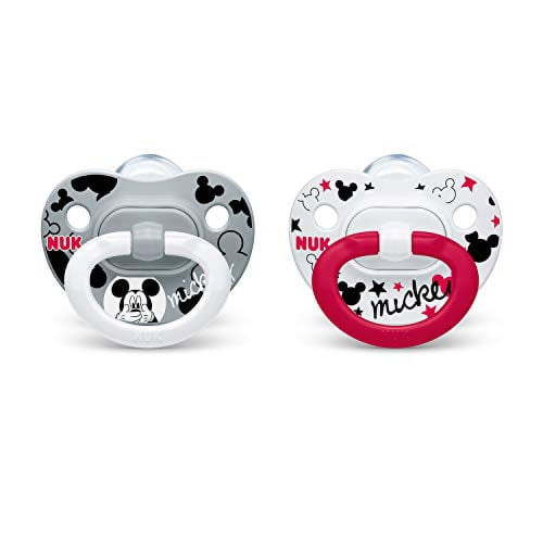 NUK Disney Mickey Mouse Orthodontic Pacifiers, 6-18 Months, 2-Pack