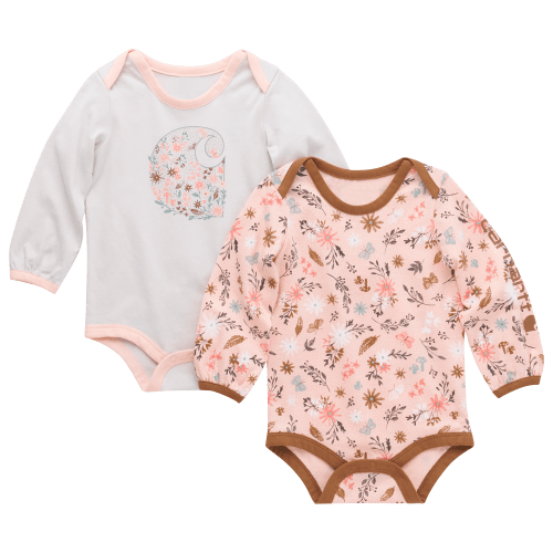 Carhartt Floral Print Long-Sleeve Bodysuit 2-Piece Set for Babies