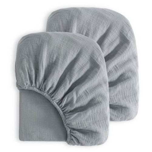 2 Pack Cotton Crib Sheets, Double-Layer Soft Fitted Sheets for Crib & Toddler Mattresses - NTBAY