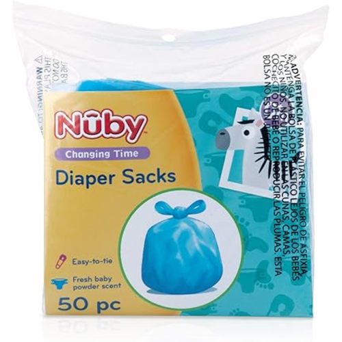 Nuby 50-Piece Diaper Sacks, 50 Count (Pack of 1)