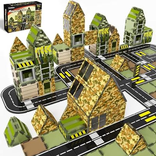 GobiDex Magnetic Tiles Army Toys Building Set for Kids Ages 3+