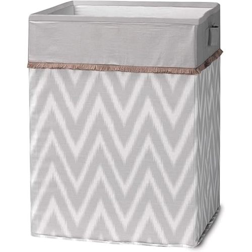 Lambs & Ivy Urban Jungle Gray/White Chevron Storage/Hamper