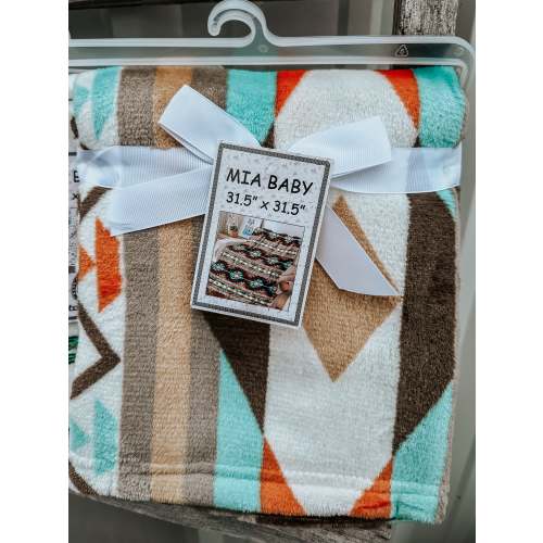 Mia Baby Blanket Brown Aztec