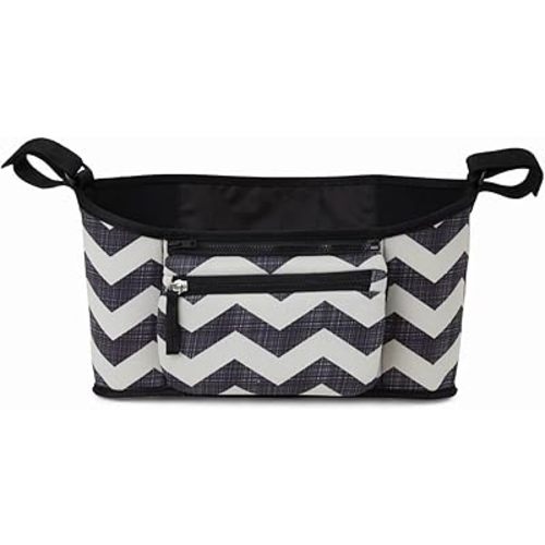 Skip Hop Universal Stroller Organizer, Grab & Go (Black & White Chevron)