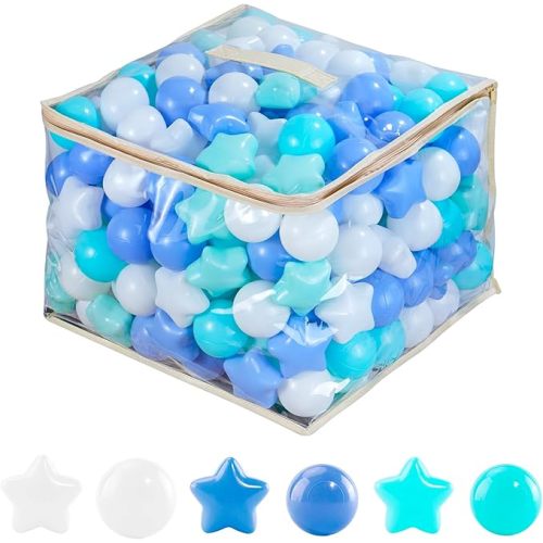 MoonxHome Ball Pit Balls for Toddlers, BPA Free Crush Proof Plastic Toy Balls for Ball Pit, Children's Pool Water Toys, Macaron Ocean Balls for Play Tent 2.15 Inch Pack of 100…