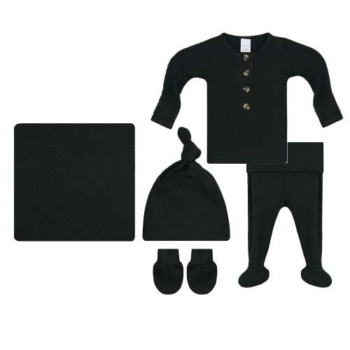 Saylor Ribbed Newborn Hat Bundle (Top + Bottom)