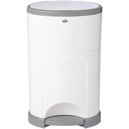 Diaper Dekor EKO Plus Diaper Pail, White | ONLY Eco-Friendly Diaper Pail Made with 70% Recycled Materials | Hands-Free: Step–Drop–Done | Cost-Effective Refill System | Great Cloth Diaper Pail