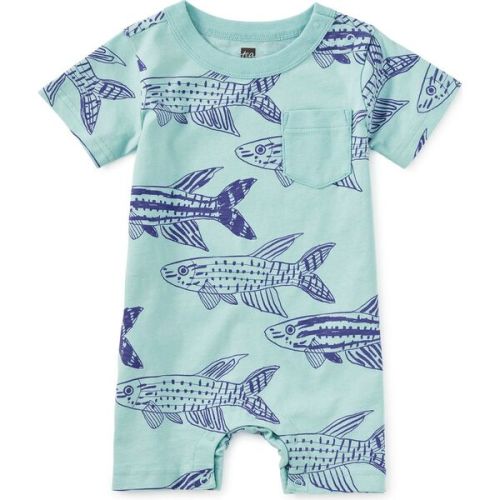 Pocket Shortie Baby Romper, Brazilian Killifish - Tea Collection | Maisonette