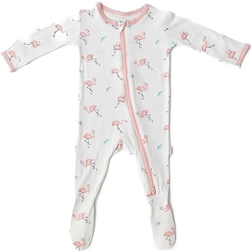 Soft Baby Bamboo Viscose Footie Pajamas, Zipper Closure, 0-24 Months