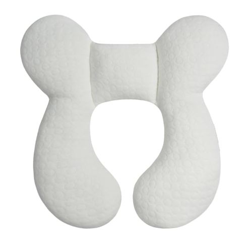 Upgraded Baby Head Support Pillow for Newborn Toddler, Soft Cotton Baby Travel Pillow for Car Seats and Strollers for Baby, White