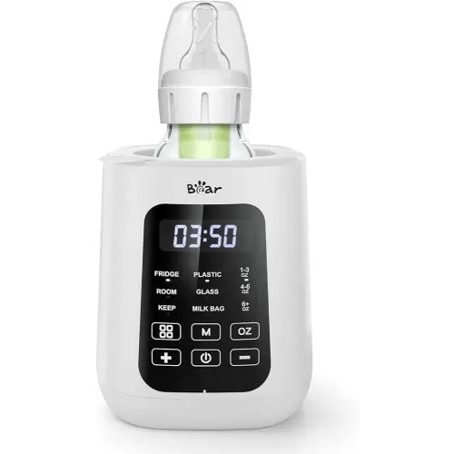 Bear Baby Bottle Warmer, Milk Warmer Breastmilk Formula Fast Warming for New Born Baby Bottles, 6 Oz with Time Temperature Control Automatic Shut Off at Home Use