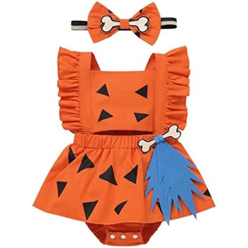 IBTOM CASTLE Caveman Costume Historical Stone Age 1st 2nd Birthday Outfit for Girls Tutu Skirt Princess Photo Shoot Clothes
