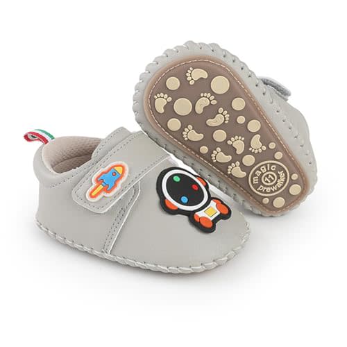 HsdsBebe Baby Boys Girls Pu Leather Hard Bottom Walking Sneakers Toddler Rubber Sole First Walkers Infant Cartoon Slippers Crib Shoes