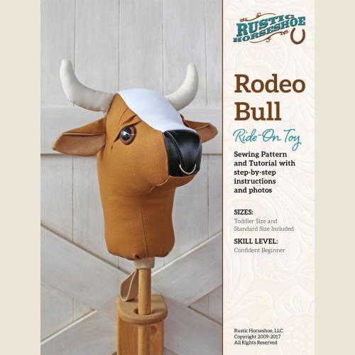 Rodeo Bull Ride-On Toy Sewing Pattern, From Rustic Horseshoe BRAND NEW, Please See Description and Pictures For More Information!