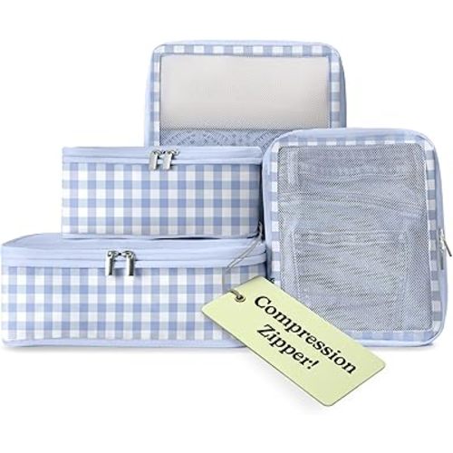 Vandel Space-Saving Compression Packing Cubes for Women, Men, Compressible Carry On Suit Case Organizer Luggage Packing Cubes for Travel Organizer Bags for Luggage and Backpacks, Suitcase Cube