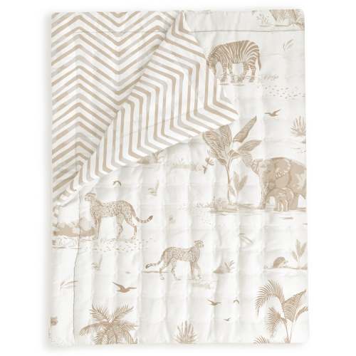 Organic Kids Quilt - Safari & Herringbone - Open Box