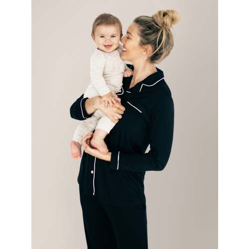 Clea Bamboo Long Sleeve Pajama Set | Black