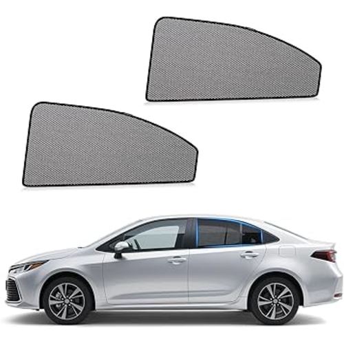 ZATOOTO Car Window Shades Toyota Corolla 2019-2024 for Rear Window | Car Window Covers for Baby & Pets | Blocks 99% UV Rays & Heat | Breathable Mesh Sunshade | Bug-Free Protection for Camping & Travel