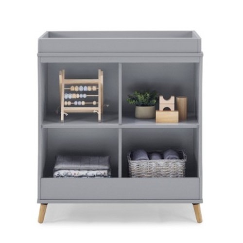 Delta Children Jordan Convertible Changing Table and Bookcase, Color: Gray