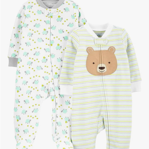 Simple Joys by Carter's unisex-baby Neutral 2-pack Cotton Footed Sleep and Play