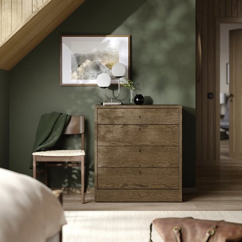 TONSTAD 4-drawer dresser - brown stained oak veneer 32 1/4x18 1/2x35 3/8 "