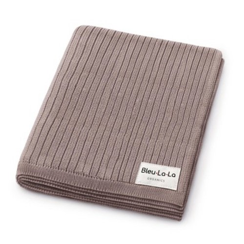 Bleu La La 100% Luxury Organic Cotton Ribbed Baby Swaddle Blanket for Newborn and Infant Boys and Girls - Milk Chocolate