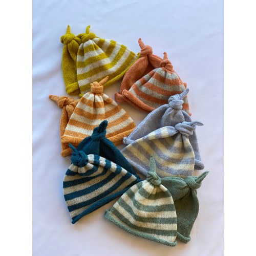 Top Knot Newborn Baby Hats - Soft Lambswool - Pure New Wool