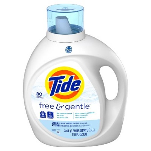 Tide High Efficiency Liquid Laundry Detergent - Free & Gentle, Size: 115 fl oz